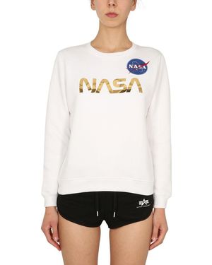 Alpha Industries "nasa" Sweatshirt - Wit