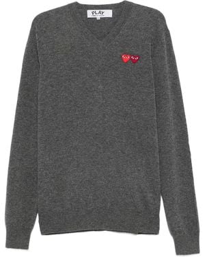 COMME DES GARÇONS PLAY Jersey Con Cuello En V - Gris