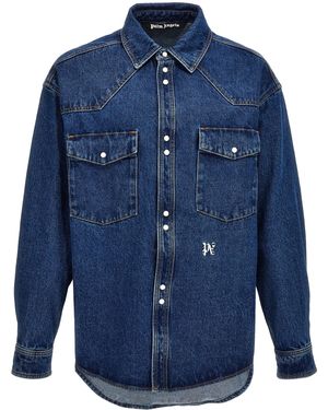 Palm Angels 'Lw Monogram' Jacket - Blue