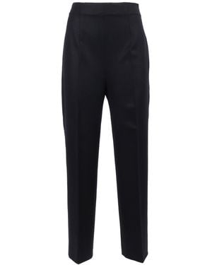 Alberta Ferretti Straight-Leg Tailored Pants With High Waist And Pleated Detail - Blue