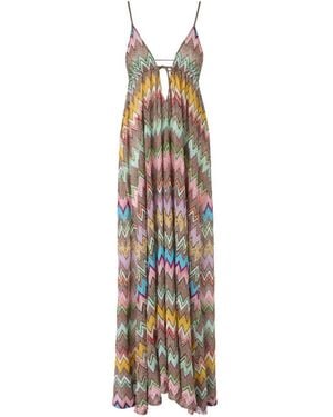 Missoni V-Neck Maxi Dress - White