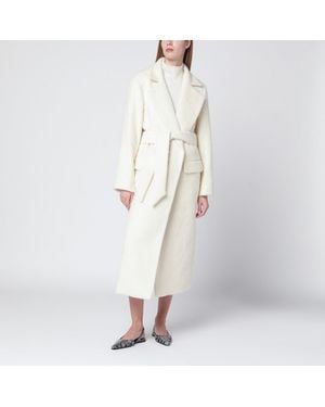 Almada Label Cream Robe Coat - White