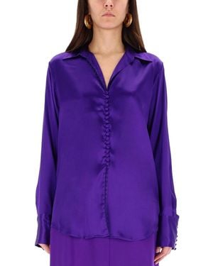 Dries Van Noten Silk Shirt - Purple