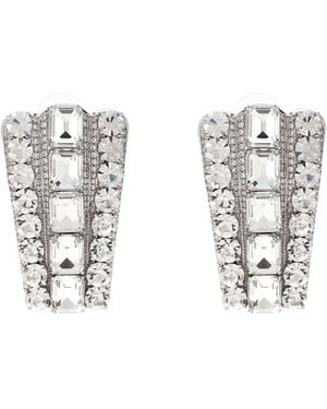 Self-Portrait 'Multi Crystal' Earrings - White