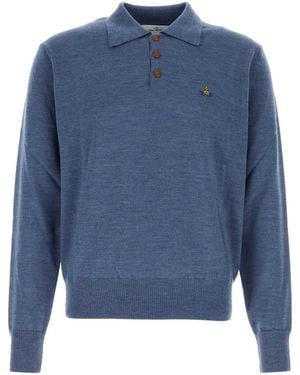 Vivienne Westwood Air Force Wool Mark Polo Shirt - Blue