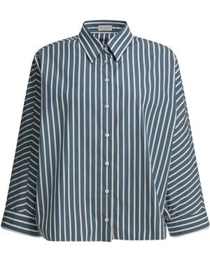 Brunello Cucinelli Monile Striped Shirt - Blue