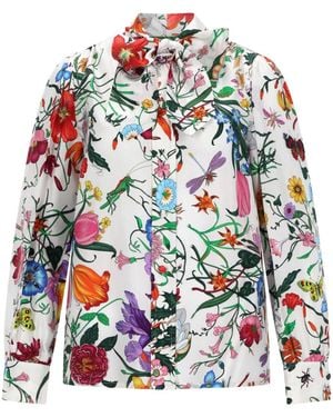 Gucci Floral Print Shirt - White