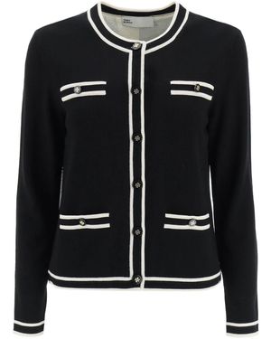 Tory Burch 'Kendra' Strickjacke aus Merinowolle - Schwarz