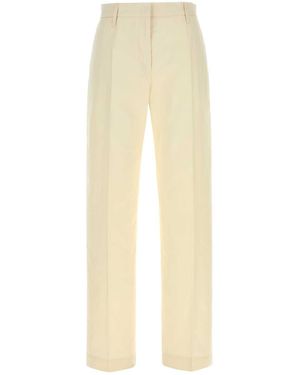 Jil Sander Ivory Cotton Pant - White