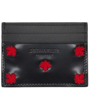 DSquared² Tarjetero con diseño de hoja de arce de - Negro