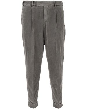 PT01 Rebel 1 Pleat, Diagonal Pockets, Flap Back Pockets - Grey