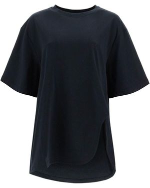The Attico T Shirt Oversize Con Spacco-Donna - Nero