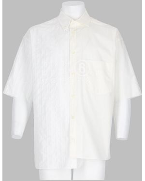MM6 by Maison Margiela Oversized Short-Sleeve Button-Up Shirt - White