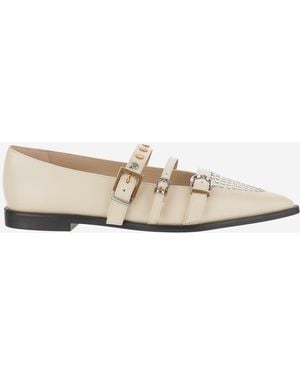 Pinko Scarpa Di Punta A Punta Rosa Con Fibbie - Neutro
