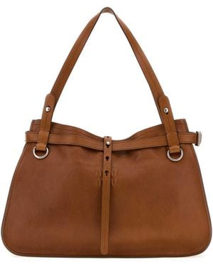 Miu Miu Caramel Leather Shopping Bag - Brown