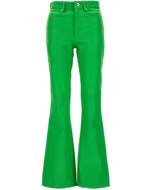 JW Anderson Lederen Bootcut Broek - Groen