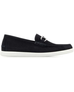 Fendi Midnight Blue Wildleder O Lock Light Slateser - Schwarz