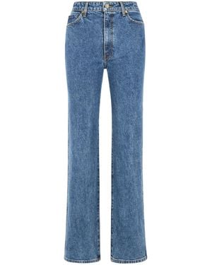 KHAITE Kaki 'danielle' Stretchjeans In Blauw 'boone'-denim