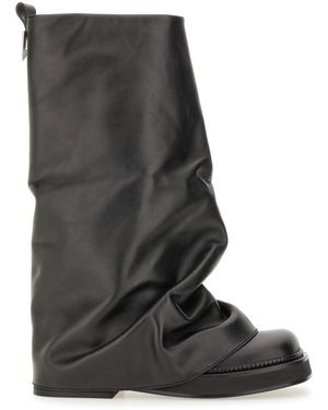 The Attico Leather Ankle Boots 'Robin' - Black