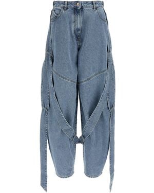 The Attico Tape Jeans Celeste-Donna - Blu