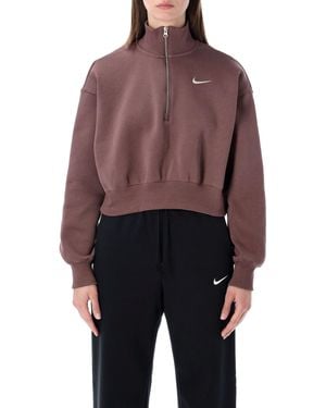 Nike Phoenix Fleece 1/4 Zip Crop Sweatshirt - Multicolour