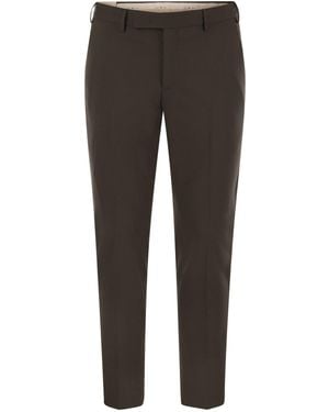 PT Torino Dieci Stretch Virgin Wool Trousers - Grey