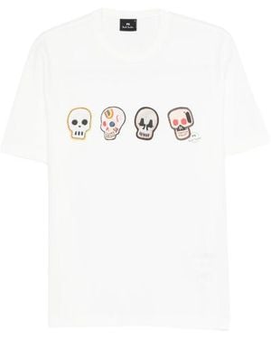 Paul Smith Heren Casual Fit T-shirt Schedels - Wit