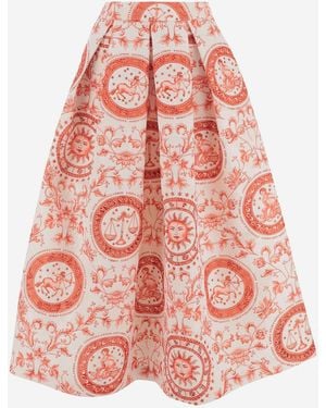 Lunatica Milano Ausgestellter Rock von mit Fantasy-Print - Rot
