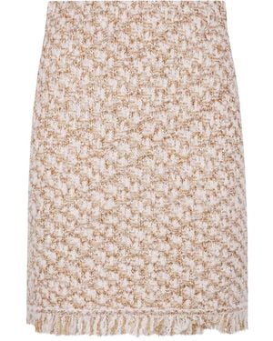 Fabiana Filippi Bicolor Tweed Boucle Mini Skirt - Natural