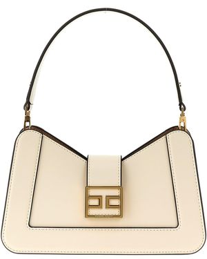 Elisabetta Franchi Logo Shoulder Bag - Natural