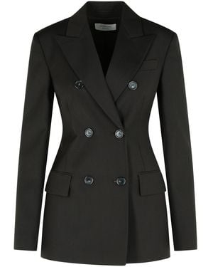 Sportmax 'Adamo' Blazer de lana virgen marrón oscuro - Negro