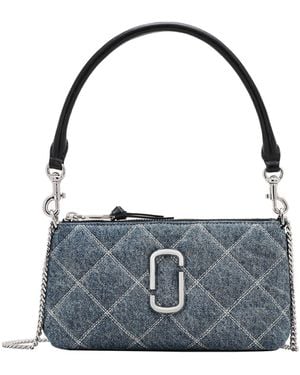 Marc Jacobs Borsa A Spalla The Quilted Denim Snapshot Convertible - Blue