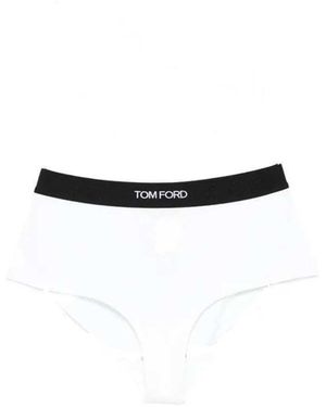 Tom Ford Slip Met Logo-tailleband - Wit