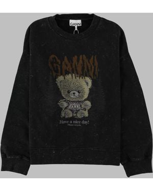Ganni Organic Cotton Sweatshirt - Black