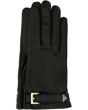 Prada Nappa Leather Gloves - Black