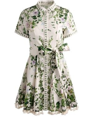 Alice + Olivia Lucy Cotton Shirtdress - Green