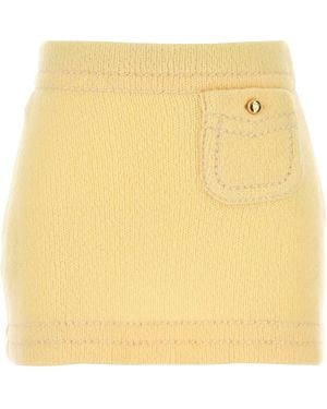 Prada Cashmere Mini Skirt - Yellow