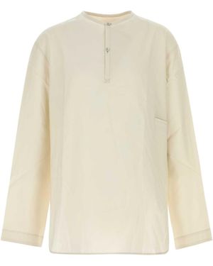 Lemaire Sand Poplin Vareuse Shirt - White