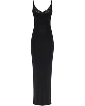 Self-Portrait Viscose Knit Maxi Dress - Black