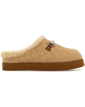Gucci Suede Slippers - Brown