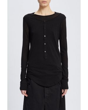 Ann Demeulemeester Vero Double Layer Serafino Top - Black