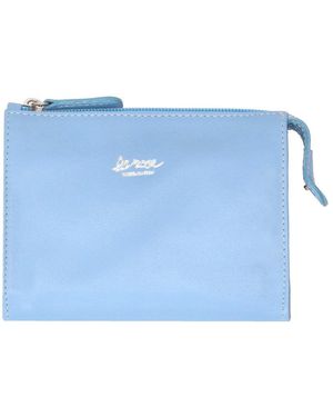 LA ROSE Minimal Leder-Make-up-Tasche - Blau