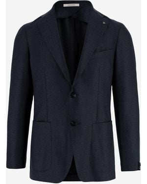 Tagliatore Wool And Cashmere Jacket - Blue