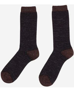 ANT45 Calcetines De Canalé En Mezcla De Algodón Con Hilo Metálico - Negro