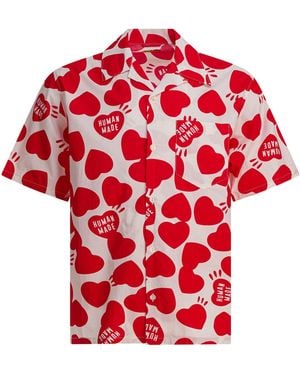Human Made Heart Vacation Shirts Bianco-Uomo - Rosso