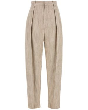 Bottega Veneta Melange Viscosa Blend Pant - Natural