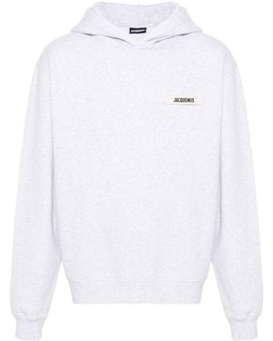 Jacquemus Le Hoodie Gros Grain Top Met Logo-Applicatie - Wit