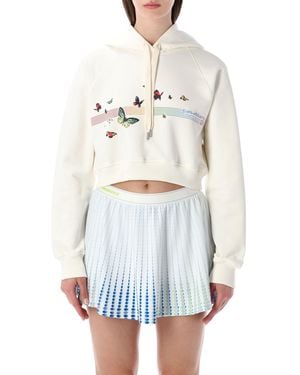 CASABLANCA Butterfly Crop Hoodie - White