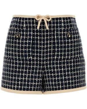 Valentino Garavani Embroidered Tweed Shorts - Black