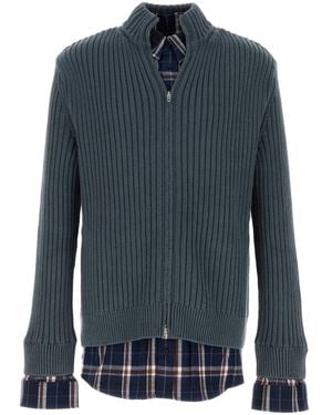 Balenciaga Petrol Blue Cotton Cardigan